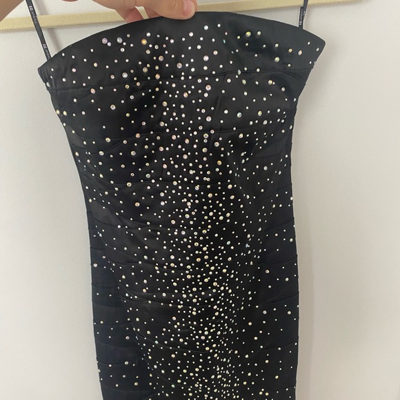 Black strapless mini dress with jewels - small - Picture 4 of 5
